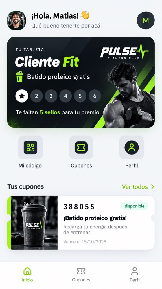 App de fidelidad para gimnasios